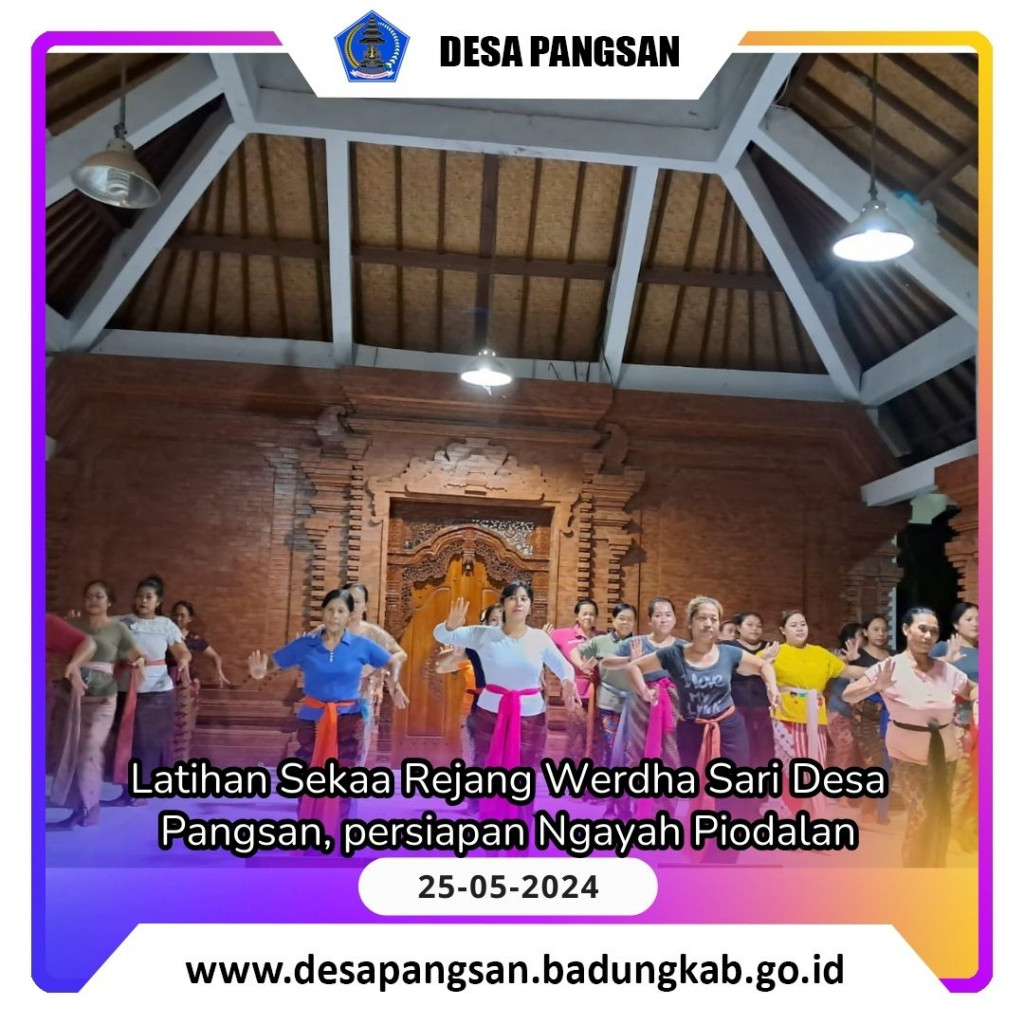 Latihan Sekaa Rejang Werdha Sari Desa Pangsan, persiapan Ngayah Piodalan